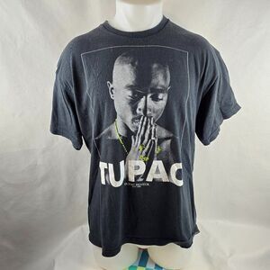 Tupac Shakur T Shirt Mens Large Black Graphic Tee Rap Hip Hop 2013 Short Sleeve